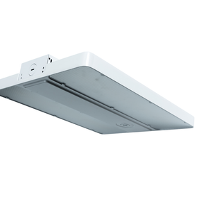 Topaz Power & CCT Selectable LED Linear High Bay Light 60W–100W, 3500K–5000K, die-cast aluminum body, diffused lens, and sensor-ready design for warehouses and industrial lighting. - Available at Electrical Marketplace