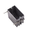 PLS-SN20X 1-gang PVC new work electrical box with 20 cubic inch capacity, UL94 V0 flame rating, and ETL listing for stud-mounted switch and outlet installations.