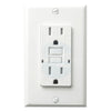 15 Amp tamper and weather resistant GFCI outlet with self-test feature, UL943 certified, white receptacle