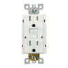 15 Amp tamper and weather resistant GFCI outlet with self-test feature, UL943 certified, white receptacle
