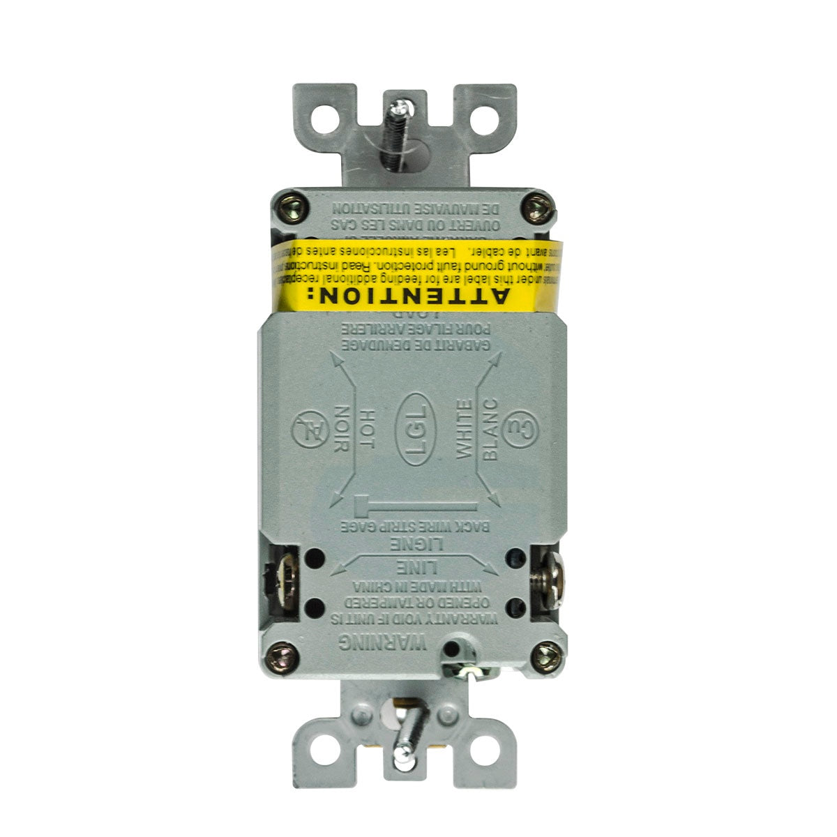 15 Amp tamper and weather resistant GFCI outlet with self-test feature, UL943 certified, white receptacle