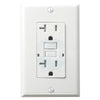 20 Amp tamper and weather resistant GFCI outlet with self-test feature, UL943 certified, white receptacle