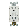 20 Amp tamper and weather resistant GFCI outlet with self-test feature, UL943 certified, white receptacle