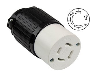 Industrial Straight Blade Locking Connector | 20 Amp, 125/250V | NEMA L14-20C