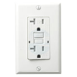 20 Amp tamper-resistant GFCI self-test electrical outlet, UL943 certified receptacle in white