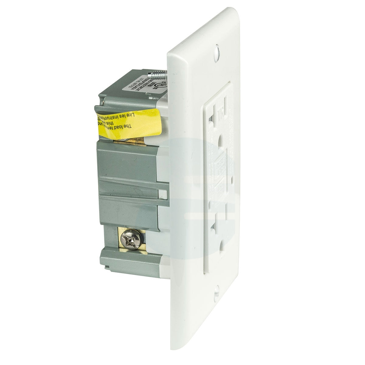 20 Amp tamper-resistant GFCI self-test electrical outlet, UL943 certified receptacle in white