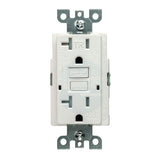 20 Amp tamper-resistant GFCI self-test electrical outlet, UL943 certified receptacle in white