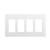 4-Gang Snap In Screwless Decorator Wall Plate | White | Commercial Grade