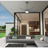 52 Inch Anorak Outdoor Ceiling Fan With LED Light | 5 Grey Blades | 3 Speed | Hunter 50290