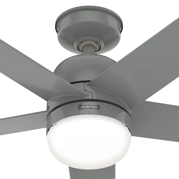 52 Inch Anorak Outdoor Ceiling Fan With LED Light | 5 Grey Blades | 3 Speed | Hunter 50290