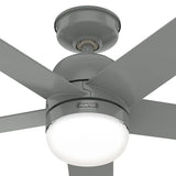 52 Inch Anorak Outdoor Ceiling Fan With LED Light | 5 Grey Blades | 3 Speed | Hunter 50290
