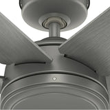52 Inch Jetty Outdoor Ceiling Fan | 6 Matte Blades | 3 Speeds | Hunter 51731, 51202/03