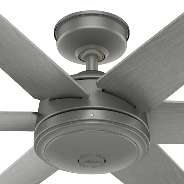 52 Inch Jetty Outdoor Ceiling Fan | 6 Matte Blades | 3 Speeds | Hunter 51731, 51202/03
