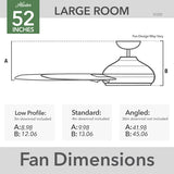 52 Inch Jetty Outdoor Ceiling Fan | 6 Matte Blades | 3 Speeds | Hunter 51731, 51202/03