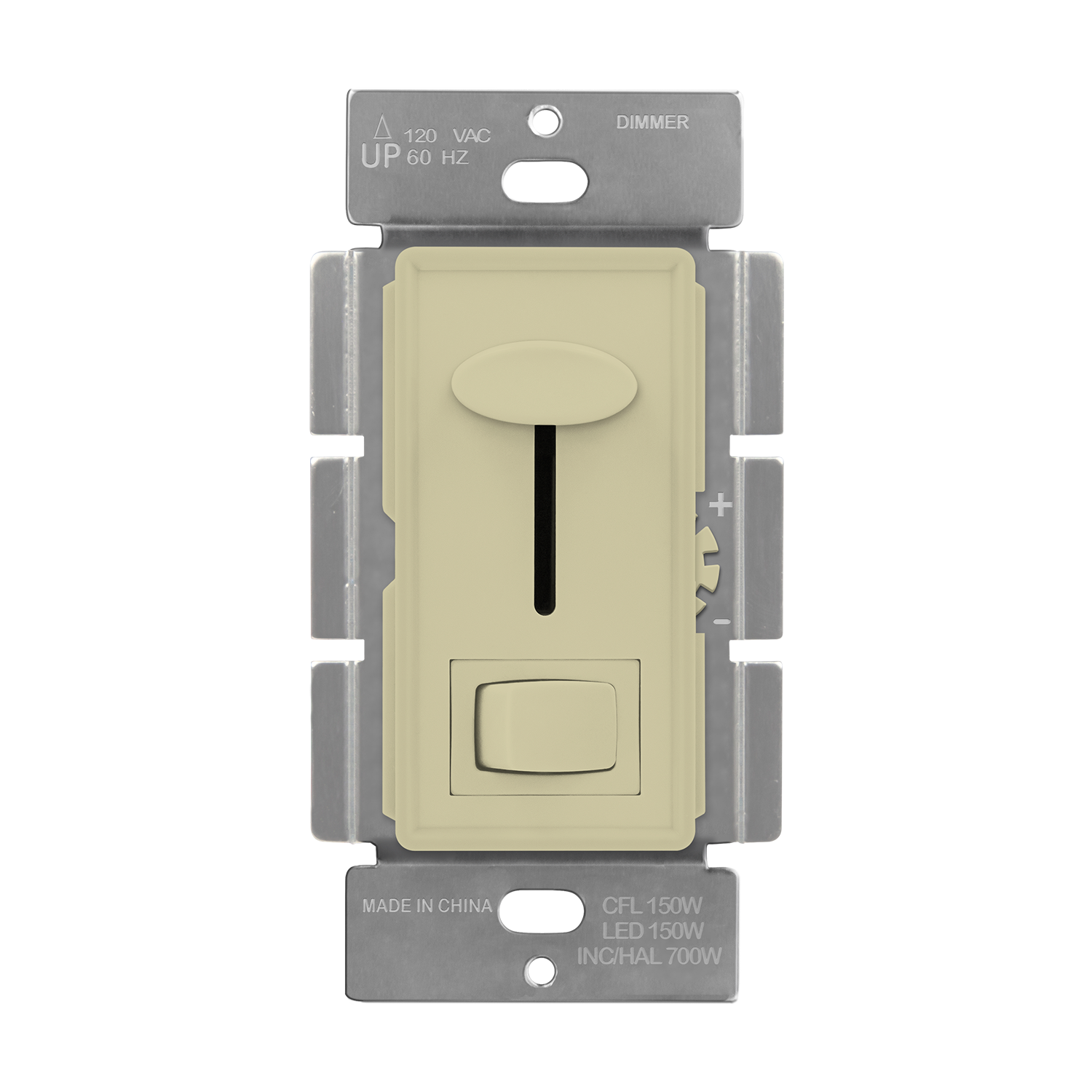 Enerlites 59302 dimmer switch for CFL, LED, incandescent, and halogen bulbs, vertical slider with mini paddle switch, UL listed