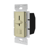 Enerlites 59302 dimmer switch for CFL, LED, incandescent, and halogen bulbs, vertical slider with mini paddle switch, UL listed