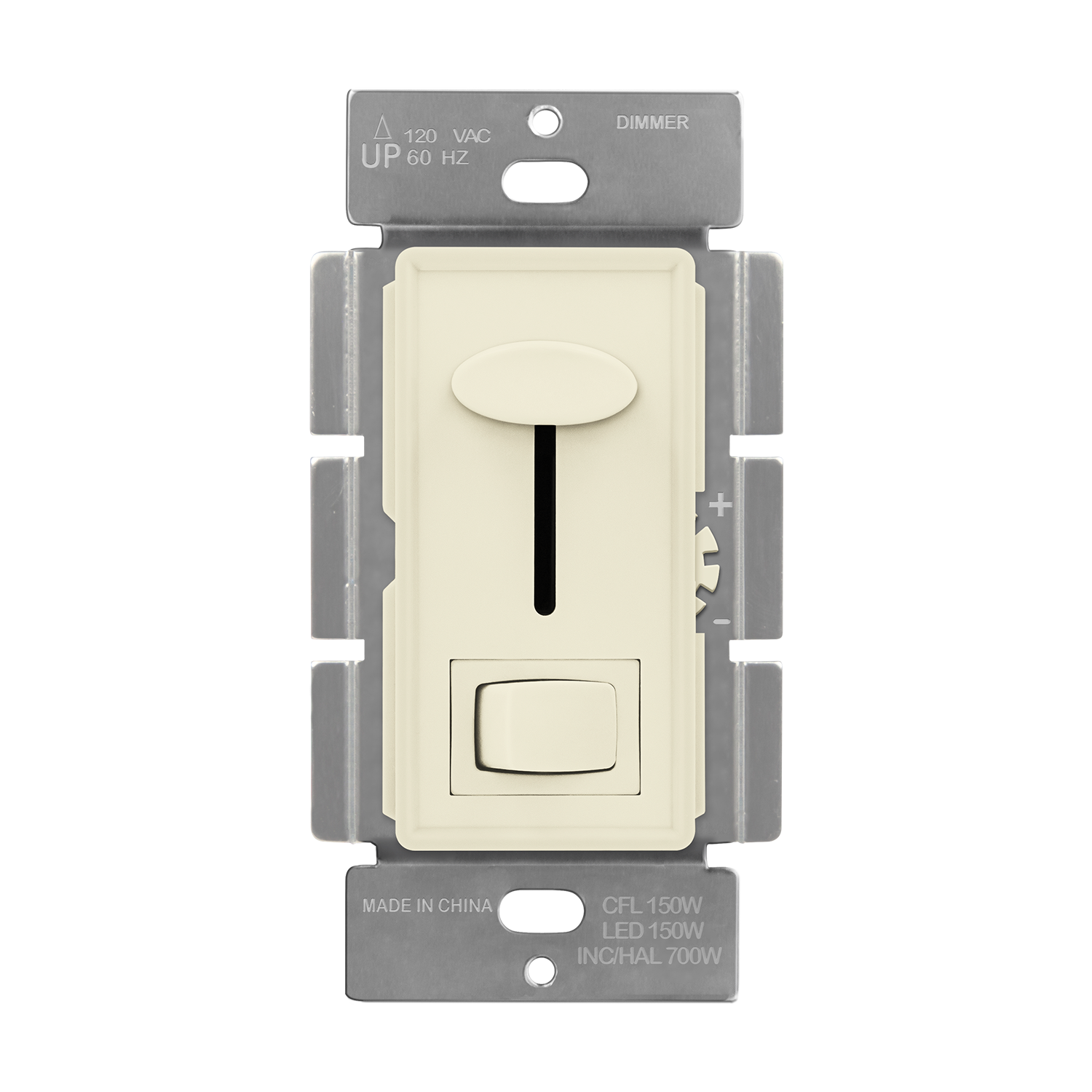 Enerlites 59302 dimmer switch for CFL, LED, incandescent, and halogen bulbs, vertical slider with mini paddle switch, UL listed
