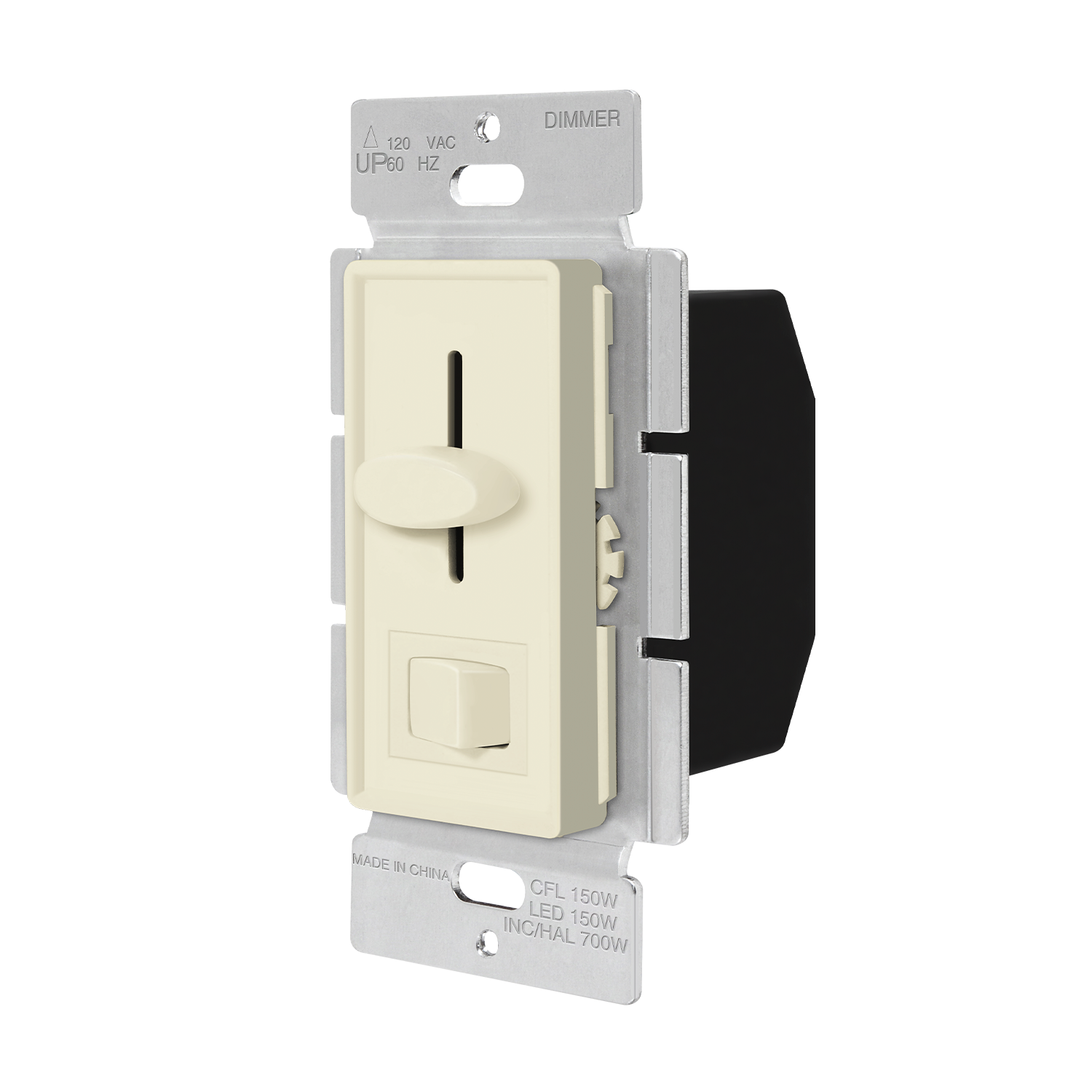 Enerlites 59302 dimmer switch for CFL, LED, incandescent, and halogen bulbs, vertical slider with mini paddle switch, UL listed