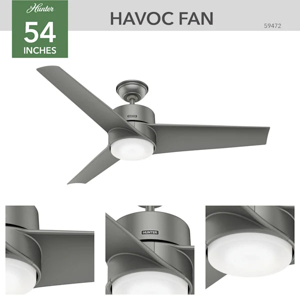 Havoc 54 inch outdoor ceiling fan with LED light