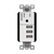 Interchangeable Triple USB Charger 5.8A with 15A Single Tamper-Resistant Receptacle