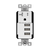 Interchangeable Triple USB Charger 5.8A with 20A Single Tamper-Resistant Receptacle