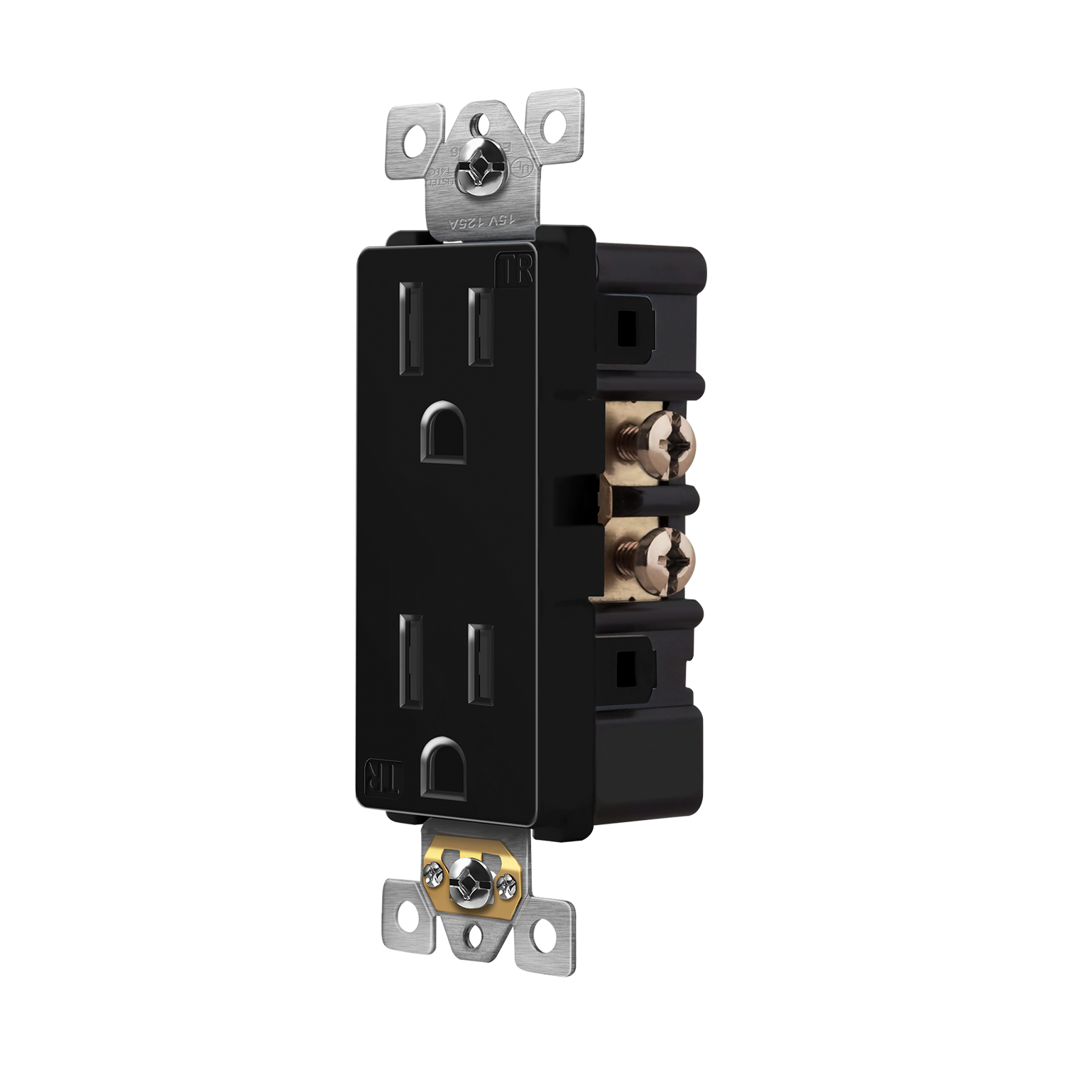 Enerlites 61501-TR 15A decorator self-grounding tamper-resistant duplex receptacle