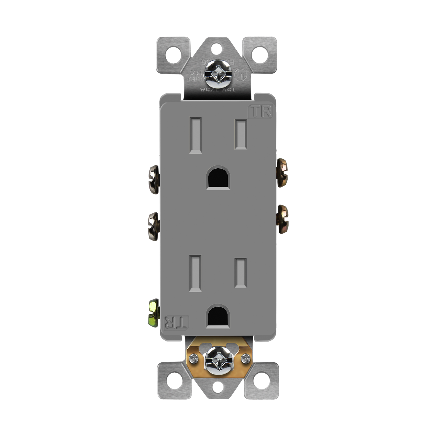 Enerlites 61501-TR 15A decorator self-grounding tamper-resistant duplex receptacle