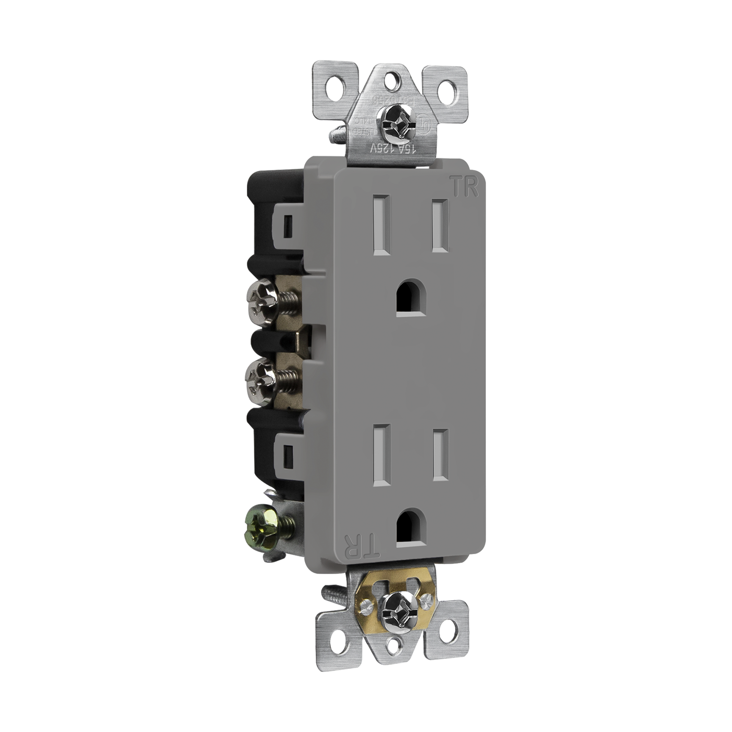Enerlites 61501-TR 15A decorator self-grounding tamper-resistant duplex receptacle