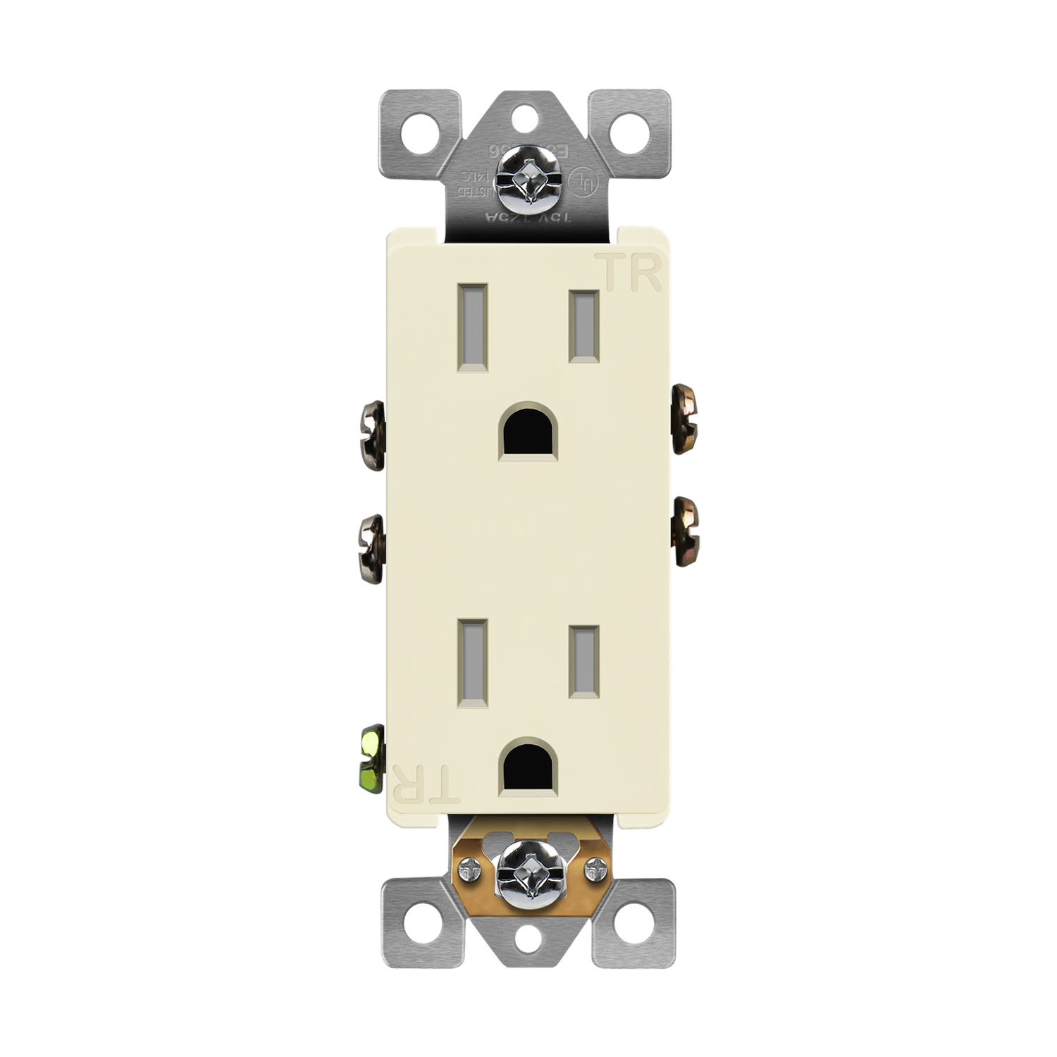 Enerlites 61501-TR 15A decorator self-grounding tamper-resistant duplex receptacle