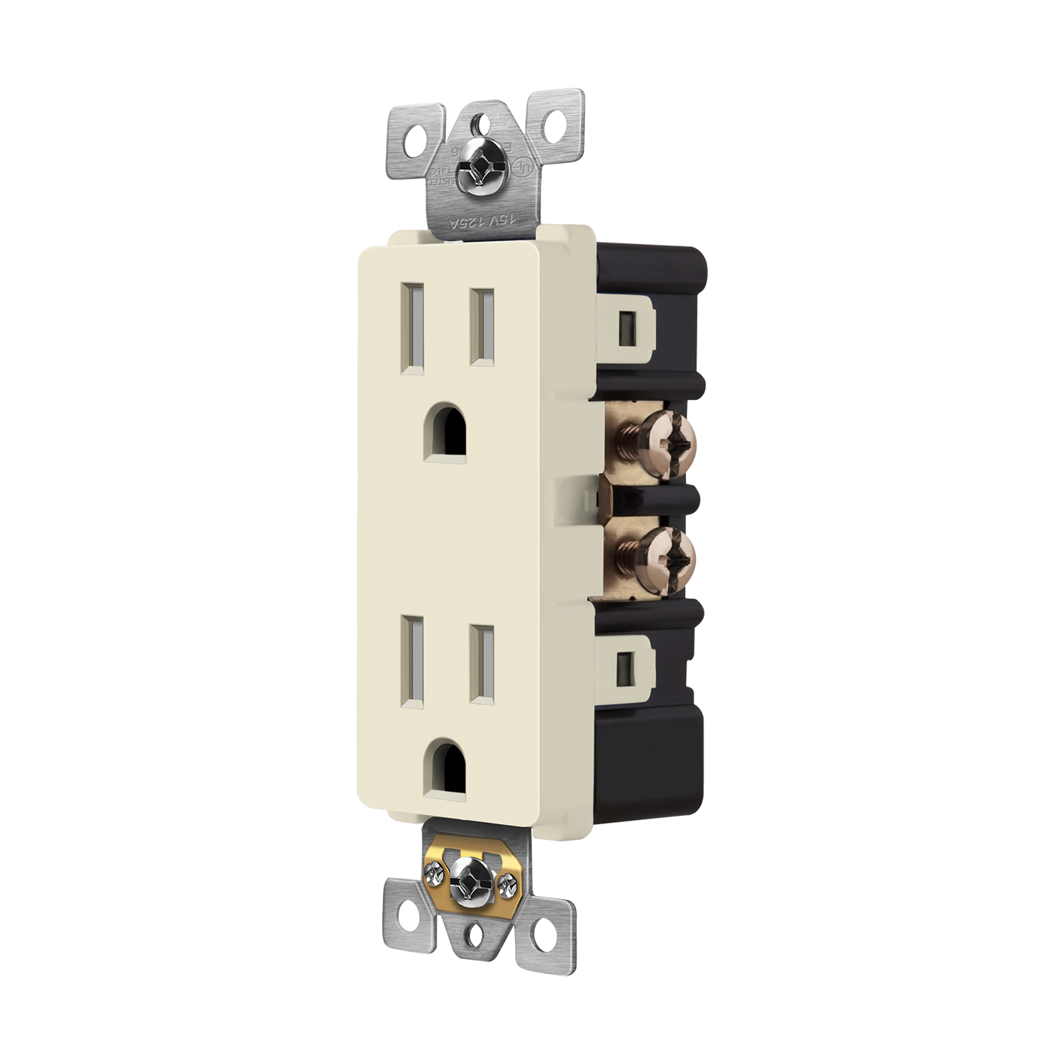 Enerlites 61501-TR 15A decorator self-grounding tamper-resistant duplex receptacle