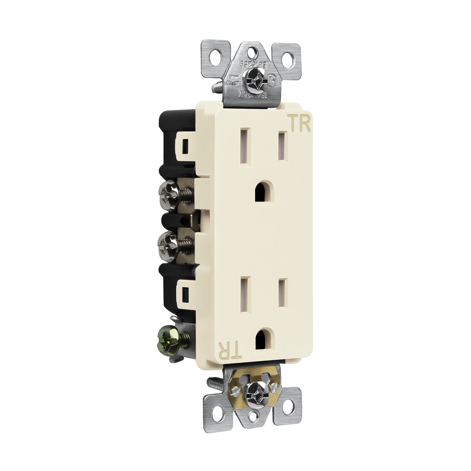 Enerlites 61501-TR 15A decorator self-grounding tamper-resistant duplex receptacle