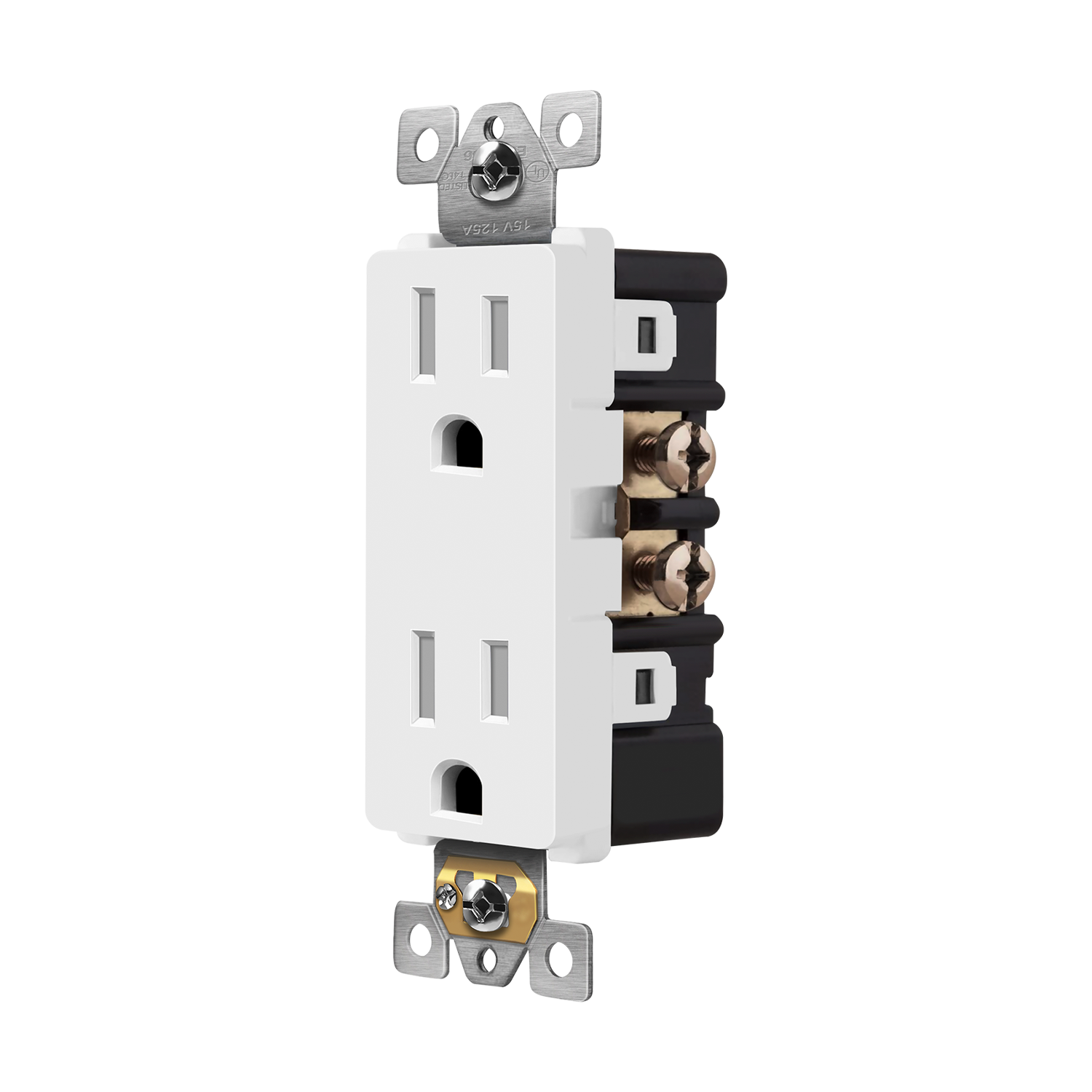 Enerlites 61501-TR 15A decorator self-grounding tamper-resistant duplex receptacle