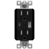 15 Amp Tamper-Resistant Decorator Receptacle with Dual USB Type-C/Type-A Charger 5.8A | White