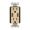 15 Amp Tamper-Resistant Decorator Receptacle with Dual USB Type-A Charger 4.0A | Elite Series