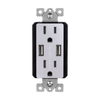 15 Amp Tamper-Resistant Decorator Receptacle with Dual USB Type-A Charger 4.0A | Elite Series