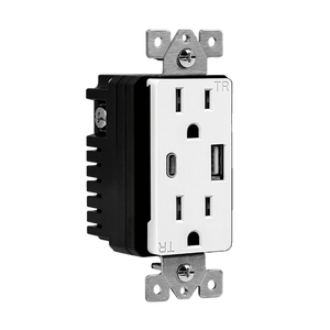 Dual USB Type-C/Type-A Charger 3.6A with 15A Tamper-Resistant Receptacles