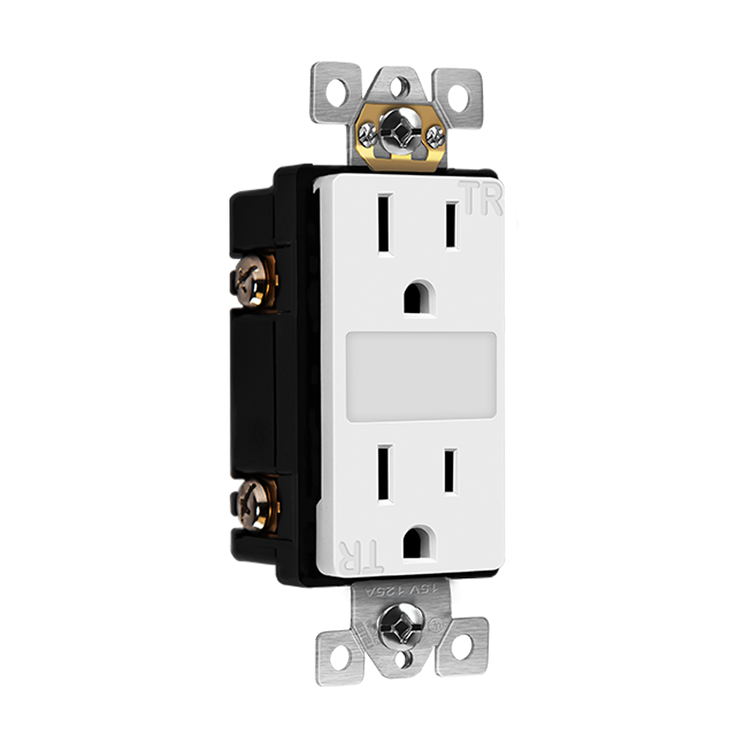 ENERLITES 61501-TRGL 15A tamper-resistant duplex receptacle with LED guide light, high-impact polycarbonate, UL listed