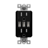 20 Amp Tamper-Resistant Decorator Receptacle with Triple USB Type-A Charger 5.8A | White