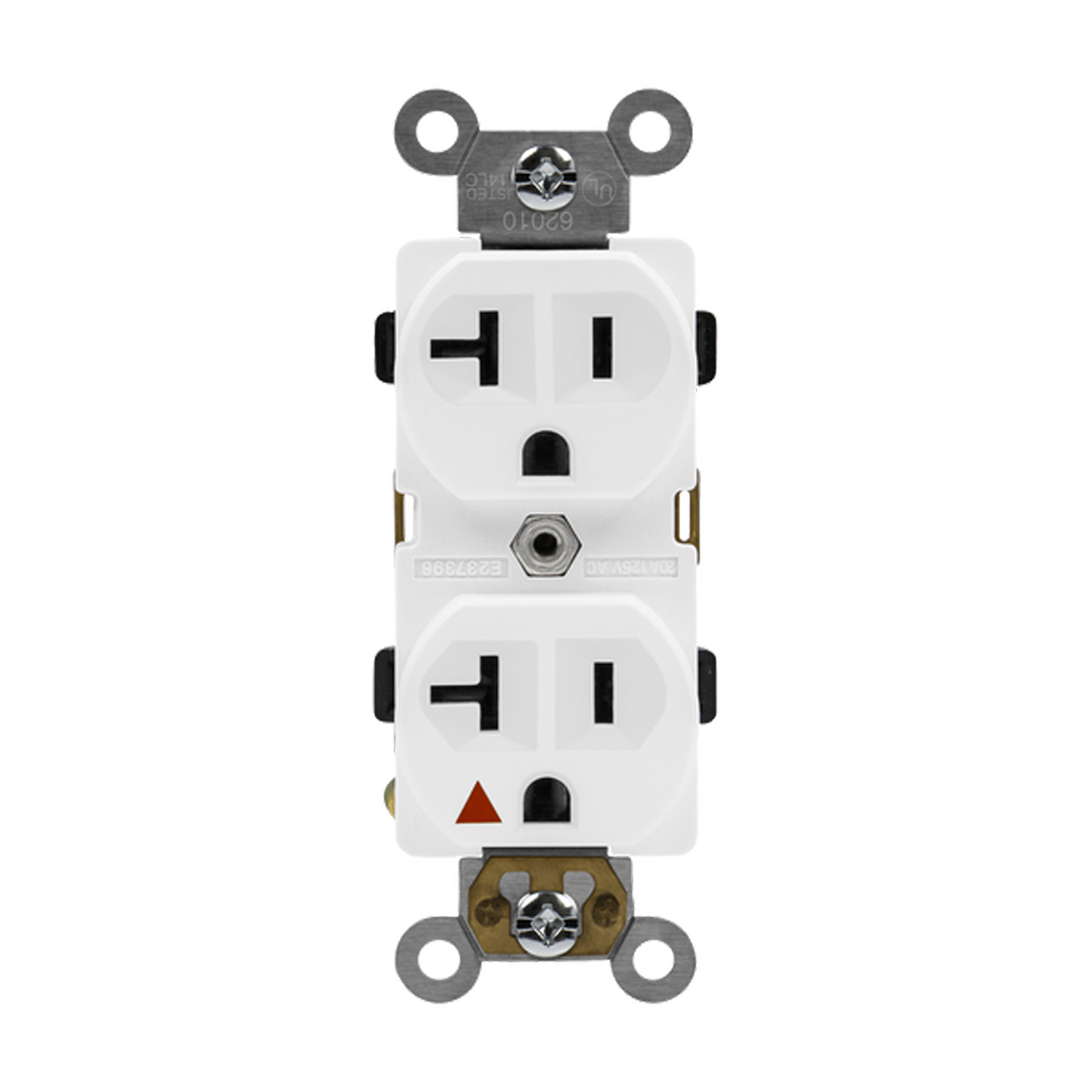 20 Amp Duplex Receptacle | Isolated | 125V | White | Industrial Grade