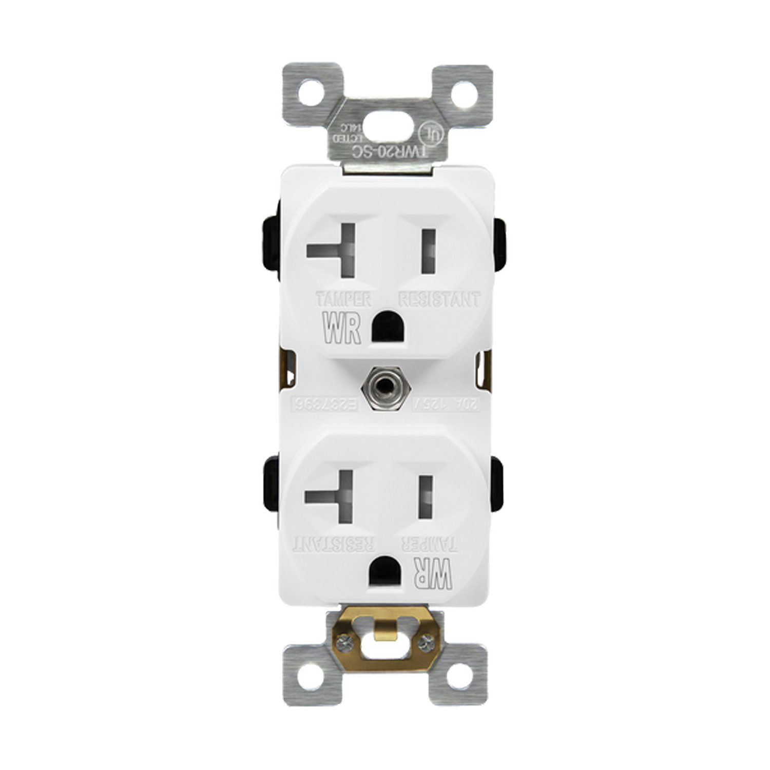 20 Amp Duplex Receptacle | Tamper/Weather Resistant | 125V | 5-20R | Commercial Grade