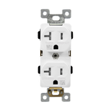 ENERLITES 62040-TWR 20A commercial grade tamper and weather resistant duplex receptacle 5-20R with thermoplastic construction, shallow design, and UL listing.