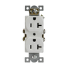 20 Amp Duplex Receptacle | 125V | 5-20R | White | Commercial Grade