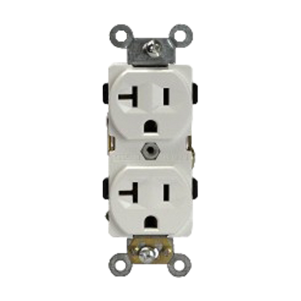 Industrial Grade Heavy Duty 20 Amp Duplex Receptacle, 5-20R