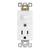 15 Amp Combo Receptacle | Tamper Resistant | Switch/Single | 120V | Commercial Grade