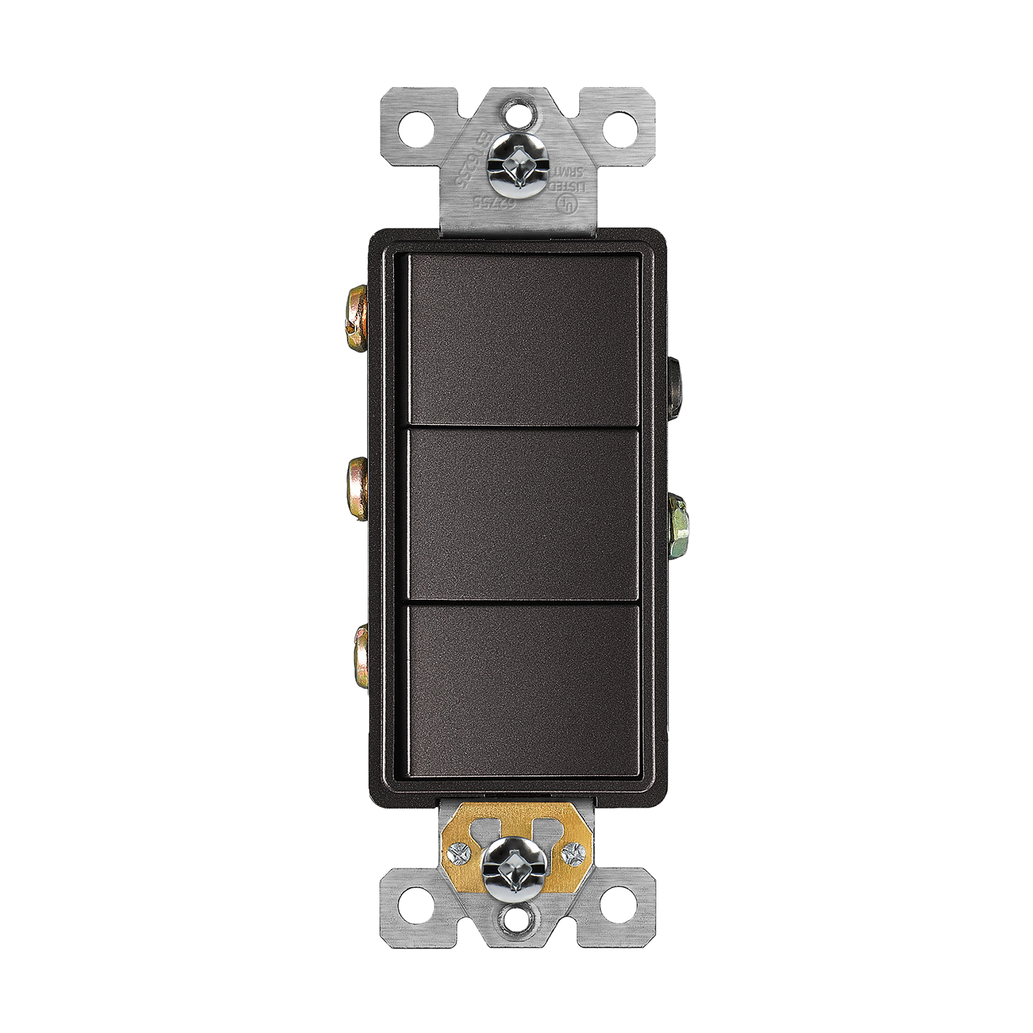 ENERLITES 62755 triple rocker switch, back-wired, AC quiet, UL listed, for 12-14 AWG copper wires