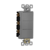 Decorator Quiet Triple Rocker Switch, Single Pole, 15A/120V, Commercial Grade