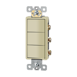 15 Amp 3-Gang Decorator Rocker Switch | 120V | Commercial Grade | Enerlites 62755