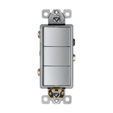 ENERLITES 62755 triple rocker switch, back-wired, AC quiet, UL listed, for 12-14 AWG copper wires