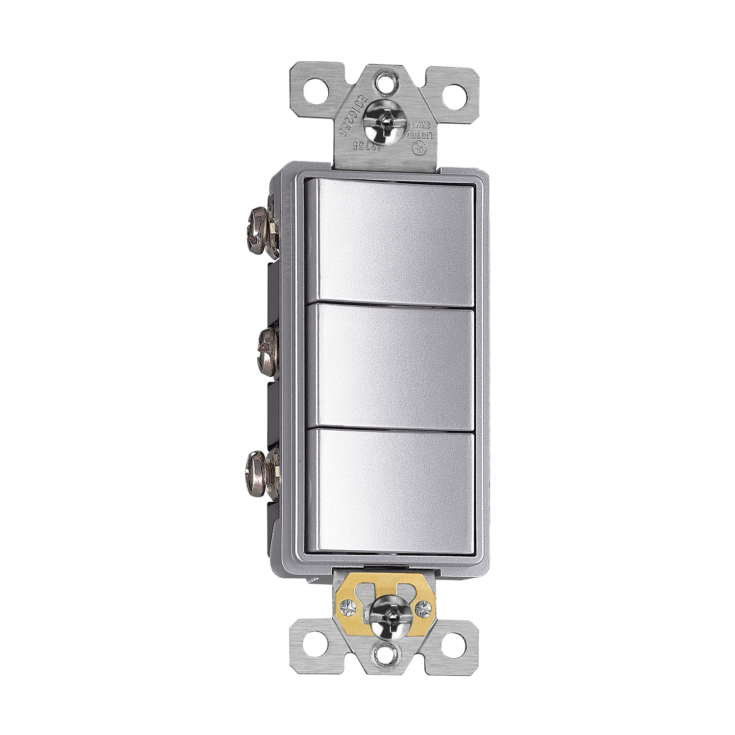ENERLITES 62755 triple rocker switch, back-wired, AC quiet, UL listed, for 12-14 AWG copper wires