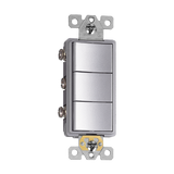 ENERLITES 62755 triple rocker switch, back-wired, AC quiet, UL listed, for 12-14 AWG copper wires
